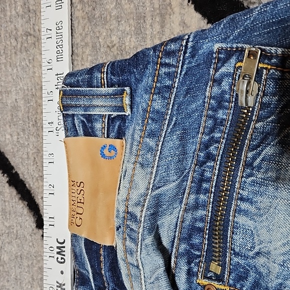 LIMITED EDITION HAND-MADE EMBROIDERED RAW-EDGE PREMIUM GUESS DENIM JEAN - Picture 10 of 14